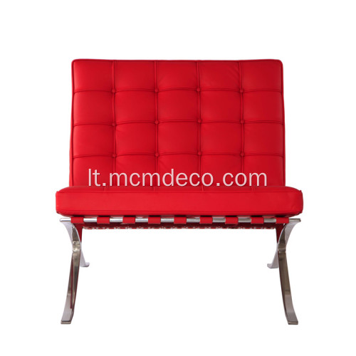 Šiuolaikinės klasikinės baldai Barselonos odos poilsio kėdė